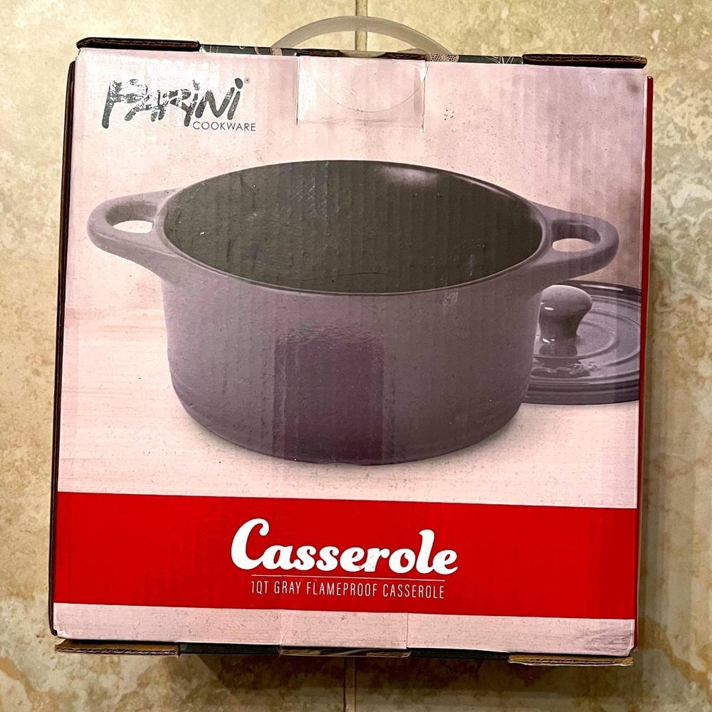 Parini 1 QT Gray Flameproof Casserole